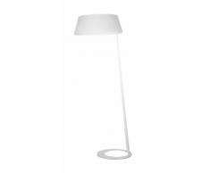 Piantana Metallo Paralume Bianco Base Anello Lampada Da Terra Mode...