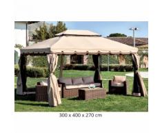 Gazebo Da Giardino Struttura In Alluminio Con Teli Laterali In Pol...