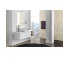 Mobile Bagno Sospeso 135 Cm Lavabo Specchio Lampada A Led E Mensol...