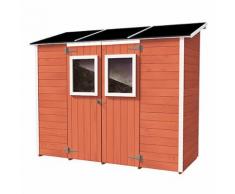 Casetta Box Capanno In Legno Salmone Per Attrezzi Con 2 Porte E Fi...