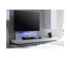 Mobile Tv Mensola In Vetro 51x200x51cm Tft Cube Bianco Lucido...