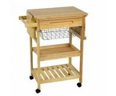 Carrello Da Cucina In Legno Della Gomma 2 Piani Cestello E Cassett...