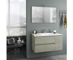 Mobile Da Bagno Sospeso Con Lavabo Specchio E Lampada A Led Tft Fe...