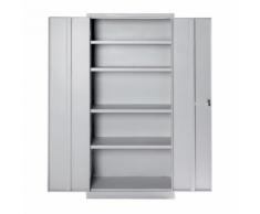 Armadio Multiuso E Archivio In Metallo 4 Piani 2 Porte Tetto Pian...