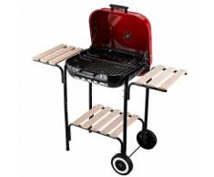 Barbecue A Carbone Carbonella Con Coperchio E Ruote In Acciaio Ros...