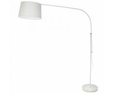 Piantana Paralume Tessuto Bianco Metallo Bianco Lampada Da Terra M...