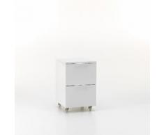 Cassettiera Con Ruote 2 Cassetti 35x38x57 Cm In Legno Tft Kato Bia...