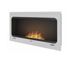 Camino A Bioetanolo Da Parete 100x55x16 Cm Ruiz Inspire Cromato Co...