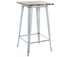 Tavolino Da Bar In Metallo Top Legno Adami Bristol Bianco Antico...