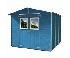 Casetta Box Capanno In Legno Azzurra Per Attrezzi Con 2 Porte E Fi...