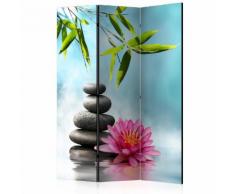 Paravento 3 Pannelli - Water Lily And Zen Stones 135x172cm Erroi...