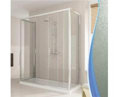 Box Doccia 3 Lati 70x160x70 Cm 2 Ante Scorrevoli In Cristallo Opac...