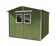 Casetta Box Capanno In Legno Verde Per Attrezzi Con 2 Porte E Fine...