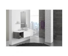 Mobile Bagno Sospeso 135 Cm Lavabo Specchio Lampada A Led E Mensol...