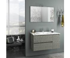 Mobile Da Bagno Sospeso Con Lavabo Specchio E Lampada A Led Tft Fe...