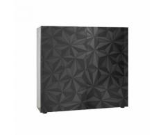 Credenza 2 Ante 120x42x110 Cm In Legno Tft Praga Nero Lucido...