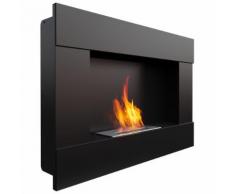 Camino A Bioetanolo Da Parete 90x65,2x19,8 Cm Flig Boston Nero...