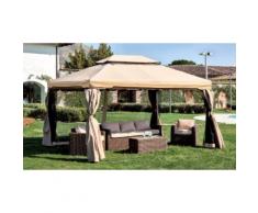 Gazebo Da Giardino Struttura In Alluminio Con Teli Laterali In Pol...