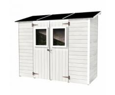 Casetta Box Capanno In Legno Bianca Per Attrezzi Con 2 Porte E Fin...