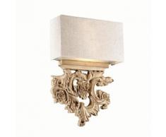 Lampada Da Parete 2 X 40w E14 Ideal Lux Legno...