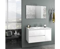 Mobile Da Bagno Sospeso Con Lavabo Specchio E Lampada A Led Tft Fe...