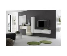 Parete Attrezzata Mobili Salotto 4 Mobili Sospesi 307x31x165cm Tft...