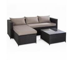 Set Salotto Da Giardino Divano Chaise Longue Tavolo In Polyrattan ...