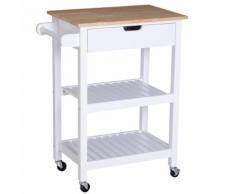 Carrello Da Cucina Salvaspazio A 2 Ripiani Con Cassetto In Legno B...