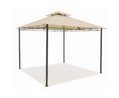 Gazebo Da Giardino In Metallo 3x3m Soriani Salinas Ecrù...