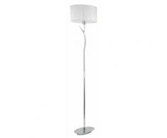 Lampada Da Terra Ramo Metallo Paralume Organza Bianca Piantana Mod...