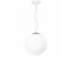 Sospensione Paralume Globo Vetro Bianco Lampadario Moderno E27 Amb...