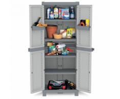 Armadio In Resina Antiurto Terry Wave 2a 70x44x181cm 2 Ante 5 Ripi...