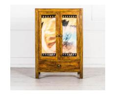 Credenza Armadietto In Legno Massello Con Due Ante E Un Cassetto. ...
