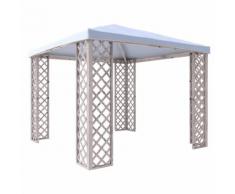 Gazebo Fox Pk Da Giardino In Legno 300x300 Cm Copertura In Pvc Tad...