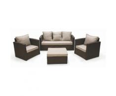 Set Da Giardino Divano 2 Poltrone E Tavolino In Rattan Soriani Par...