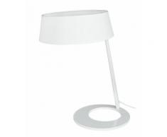 Lume Paralume Bianco Metallo Bianco Base Anello Lampada Moderna E2...