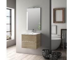 Mobile Da Bagno Sospeso Con Lavabo Specchio E Lampada A Led Tft Lu...