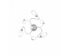 Plafoniera Decoro Cristallo K9 Struttura Metallo Cromo Diffusore V...