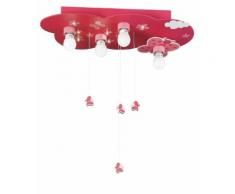 Plafoniera Rosa Farfalle Legno Lampada Per Cameretta Led 0,48 Watt...