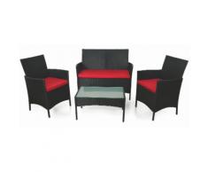Set Da Giardino Divano 2 Poltrone E Tavolino In Polyrattan Soriani...
