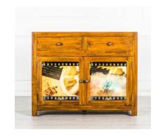Credenza Mobiletto In Legno Massello Con Due Ante E Due Cassetti. ...