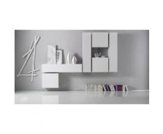 Parete Attrezzata Mobili Salotto 6 Mobili Sospesi 255x31x190cm Tft...