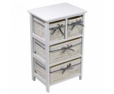 Cassettiera 4 Cassetti In Legno 38x28x65cm Adami Hilary Bianca...