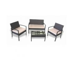 Set Da Giardino Divano 2 Poltrone E Tavolino In Rattan Soriani San...