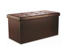 Baule Cassapanca Pouf Contenitore In Ecopelle Soriani Marrone...