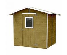 Casetta Box Capanno In Legno Tortora Per Attrezzi Con Porta E Fine...