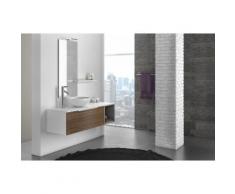 Mobile Bagno Sospeso 135 Cm Lavabo Specchio Lampada A Led E Mensol...