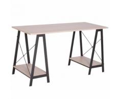 Scrivania Da Ufficio Industrial In Metallo E Legno Mdf Ripiani Leg...