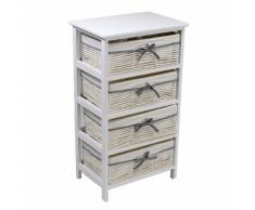 Cassettiera 4 Cassetti In Legno 46x32x81cm Adami Hilary Bianca...