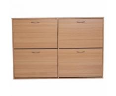 Scarpiera Salvaspazio Capacità 24 Paia Legno Naturale 120x24x81 Cm...